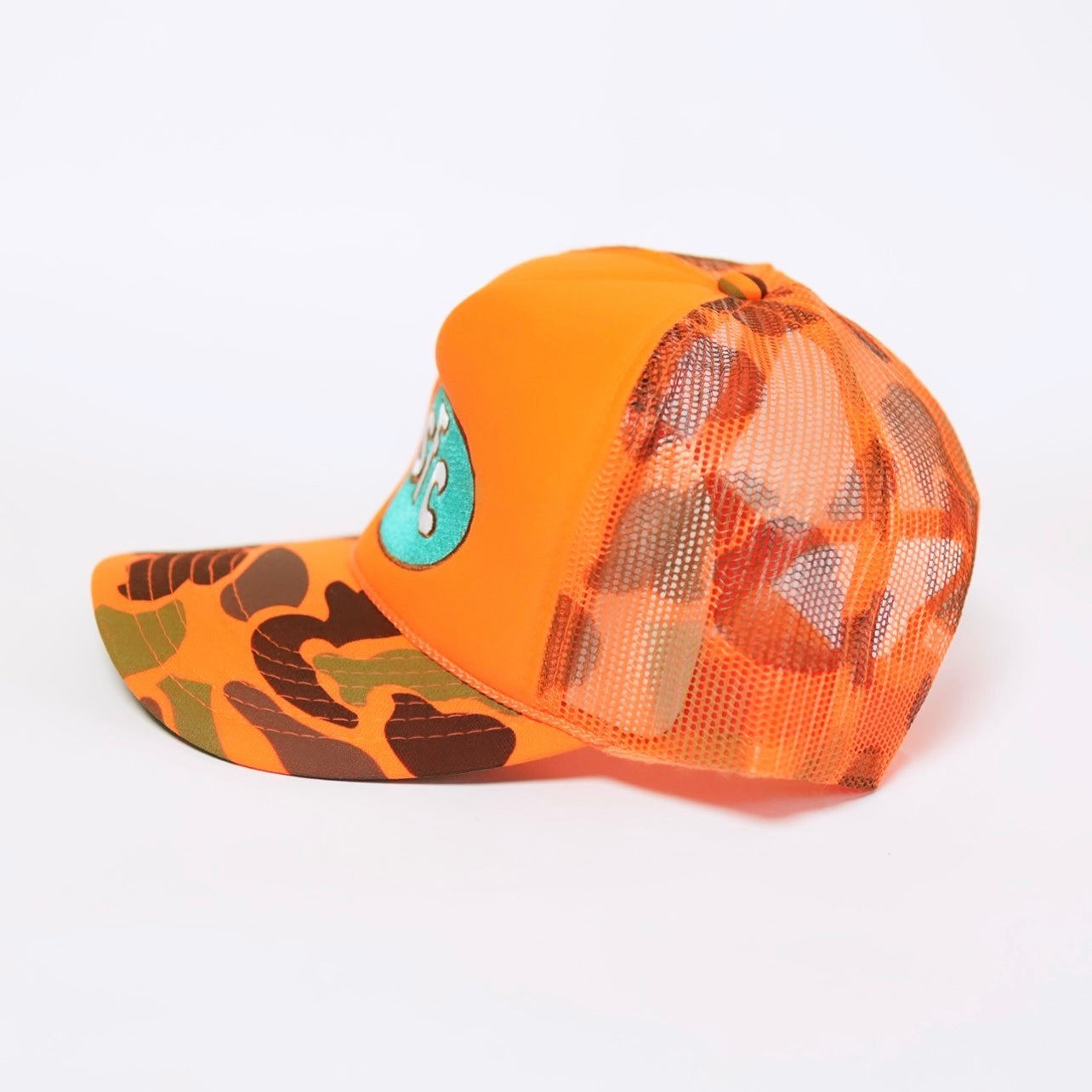 Orange Camo Trucker Hat